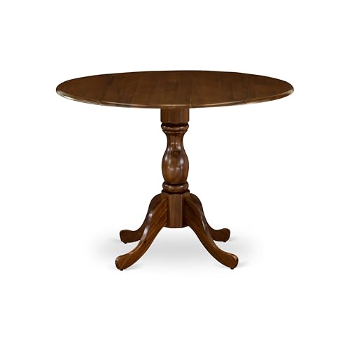 East West Dublin 42x42 Walnut Dropleaf Round Table