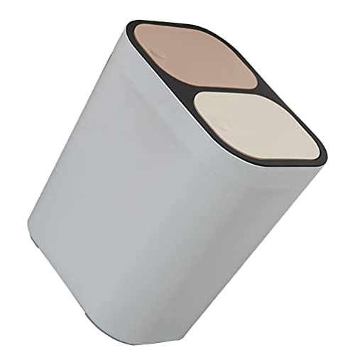 Cabilock Dual Compartment Trash Can With Lid Removable Recycle Bin Classified Garbage Container Waste Can Dustbin Rubbish Box For Kitchen Home Office Business Random Color #TOP24