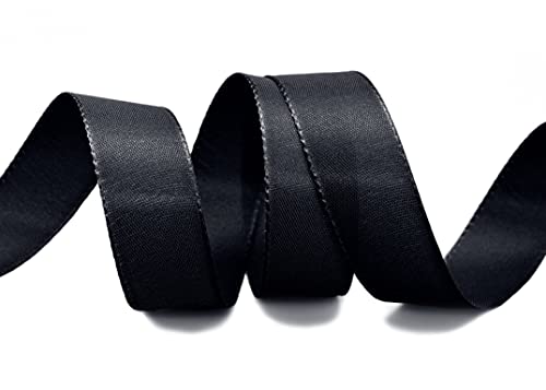 finemark 50 m x 25 mm taffeta ribbon black decorative ribbon gift ribbon fabric ribbon table decoration wedding Easter ribbon Visco taffeta card making crafts - Image 3