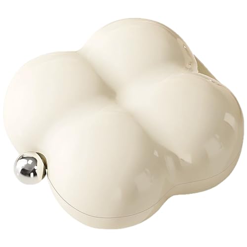 Lindo organizador de pastillas, pastillero de viaje blanco de 7 días para bolso, caja de medicamentos compacta con compartimentos diarios, color blanco