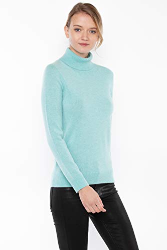 Image of JENNIE LIU Women's 100% Pure Cashmere Long Sleeve Pullover Turtleneck Sweater