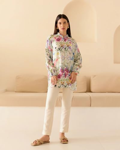Image of NAINVISH Shirt Top for Women Regular Fit Printed Shirt | Tops for Stylish | Office Wear Tops for Women | Cotton Blend Tops
