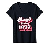 Photo Gallery donna retro sassy since 1972 girando 49 nato nel 1972 49° compleanno maglietta con collo a v Photo Gallery donna retro sassy since 1972 girando 49 nato nel 1972 49° compleanno maglietta con collo a v