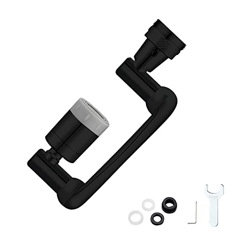 Aireador de Grifo 1440° Giratorio Accesorio para grifo Regulador de rociado, Filtro de ahorro de agua , Boquilla de 2 rociadores, Grifo Aireador Anti-Salpicadura para Cocina, Cuarto de baño (Negro) Cover