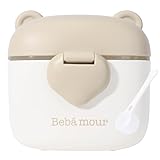 Bebamour Baby Formula Dispenser On The Go, Formula Container to Go, Formula Holder for Travel, Candy Fruit Snack Storage Container with Scoop and Leveller (Coffee)
