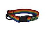 Bub´s Halsband Mittel mit Schnellverschluss. Masse des Halsumfangs des Hundes: 34 – 53 cm. (Rainbow)