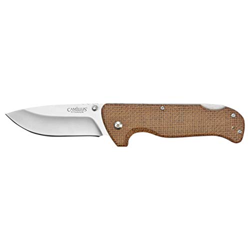 Camillus Bushcrafter Folding Knife, Pocket Knife With Clip And Micarta Handle #TOP3