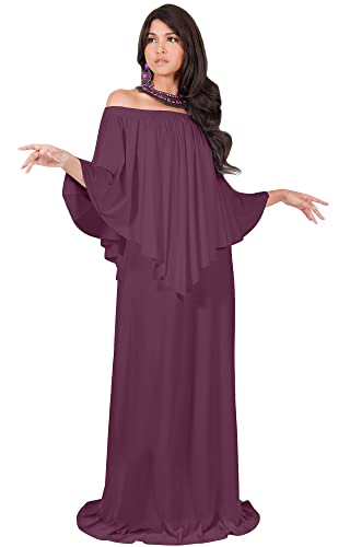 Image of KOH KOH Womens Strapless Off Shoulder Flattering Cocktail Maxi Dress Gown