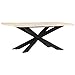 TDZXQQ Dining Table Solid Bleached Mango Wood with Powder-Coated Steel Legs, Industrial Design, 70.9