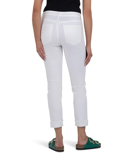 KUT from the Kloth Women's Amy Crop Straight Leg Roll Up Fray Princess Seam3