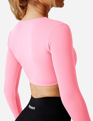 YEOREO-Kyla-Women-Crop-Top-Long-Sleeve-Padded-Sports-Low-Medium-Impact-Yoga-Shirt-Workout