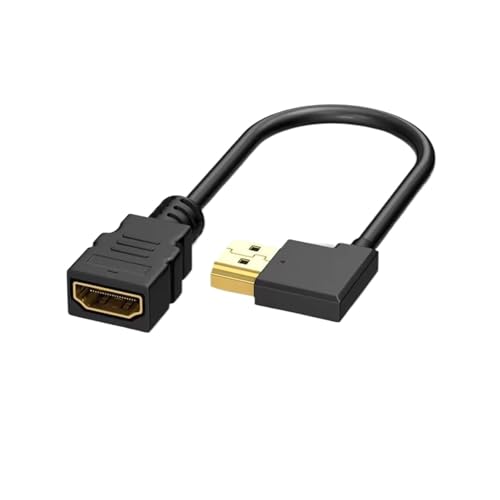 4K�G���{HDMI�Ή������P�[�u�� 90�x�_�E���A���O�� �I�X-���X HDMI 2.1�P�[�u�� 3D 60Hz�r�f�I HDR TV���j�^�[�p(F M Bend right,0.3m)