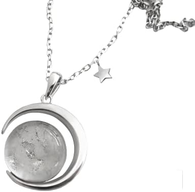 Space & Meteorite - Real Moon Dust Meteorite Necklace (Authentic Certification From Lunar Meteorite NWA 5000) NASA Space Gifts for Men & Women, Moon Rock, Astronomy