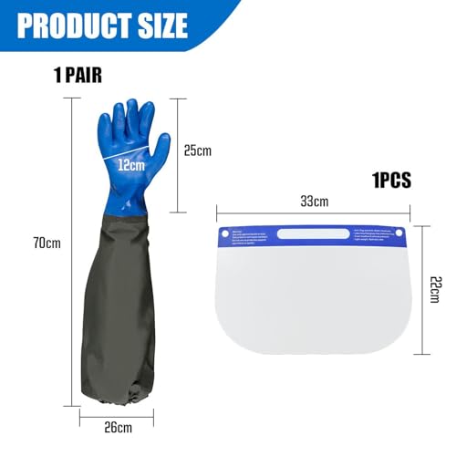 1 Paar Schutzhandschuhe Und 1 Schutzmaske, Wasserdichte Gummihandschuhe, Hitzebeständige Handschuhe, Rutschfeste Handschuhe, Arbeitszubehör Für Den Außenbereich