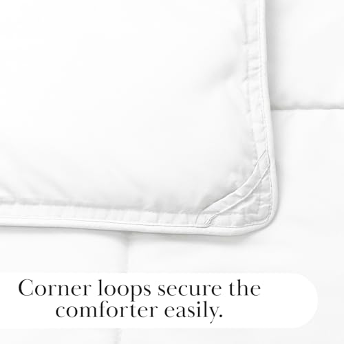 Southshore Fine Living, Inc. White Comforter King Size, Cozy Duvet Insert, King Size/California, Pet Hair Resistant Bedding, Easy Care Oversized Down-Alternative Comforter/Bedspread, Bright White
