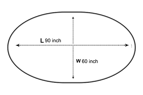 Image of The Furnishing Tree Oval Shaped 8 Seater Transparent Table Cover WxL 60x90 inches 0.25 mm Thickness with Silver Lace