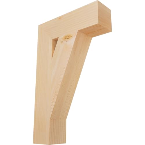 3 1/2"W x 14"D x 22"H Traditional Block Smooth Bracket, Douglas Fir