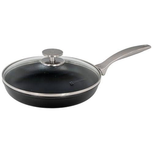 Image of Swiss Diamond Nonstick Frying Pan Hybrid Ceramic and Diamond-Infused Fry Pan With Glass Lid, Dou Ceramic, Dishwasher and Oven Safe Fry Pans (9.5 IN)