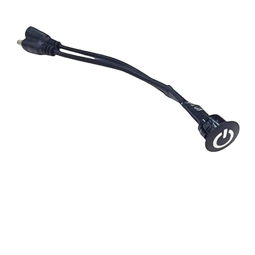 Jandei – Interruptor para Encendido, Apagado y Regular la Intensidad de Tiras LED y Equipos de 12Vdc a 24Vdc. Dimmer Táctil Empotrable con Forma Cilíndrica, Uso en Interiores (Negro, Cable 12 cm)