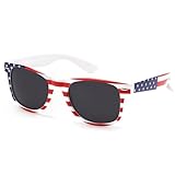 American Flag Sunglasses for Women Men Square Sunglasses Costume Accessories Party Favors Fourth of July USA Patriot Sun Glasses