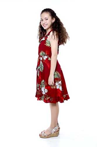 Image of Matchable Family Hawaiian Luau Men Women Girl Boy Clothes in Pineapple Garden Burgundy