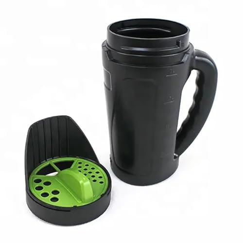 Swtgaah Esparcidor de semillas para jardín, práctico esparcidor de semillas de polietileno resistente + PP + ABS – verde/negro, 18 x 14 x 33 cm, 400 g – para siembra uniforme en césped