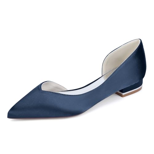 Chaussures de mariage plates à bout pointu et ballerines confortables de soirée pour femme