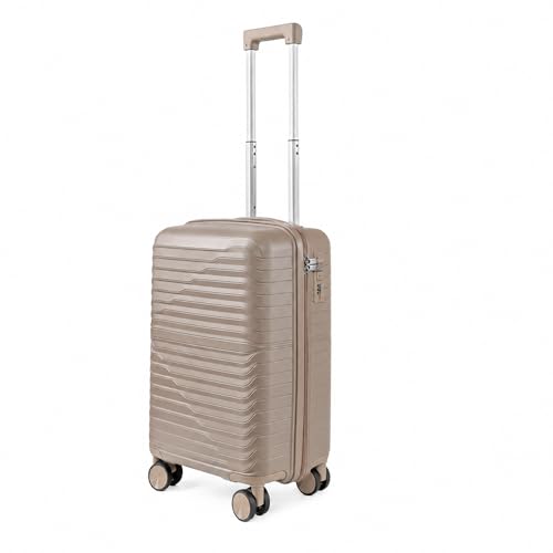 Image of 3G VACANZA Trolley Bags Hard Case Polypropylene, 4 Spinner Wheels, 360 Degree Wheeling Carry on Luggage, Travel Bag, Suitcase for Travel, Trolley Bags for Travel 20 in Khaki