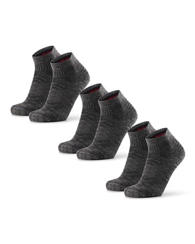 DANISH ENDURANCE Hiking Socks, Merino Wool Low Cut Walking Socks with Lightweight Anti Blister Cushioning, for Men & Women, Unisex, 3 Pack