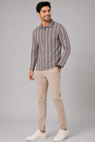 Image of SANE ORIGINALS Men's Full Sleeve Polo T-Shirt with Pocket, Premium Cotton Blend Collar Neck Tee