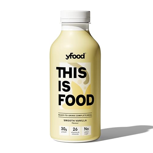 yfood Smooth Vanilla, tasty meal replacement, THIS IS FOOD drink, 34g of protein, 26 vitamins and mineral (12 x 500ml)