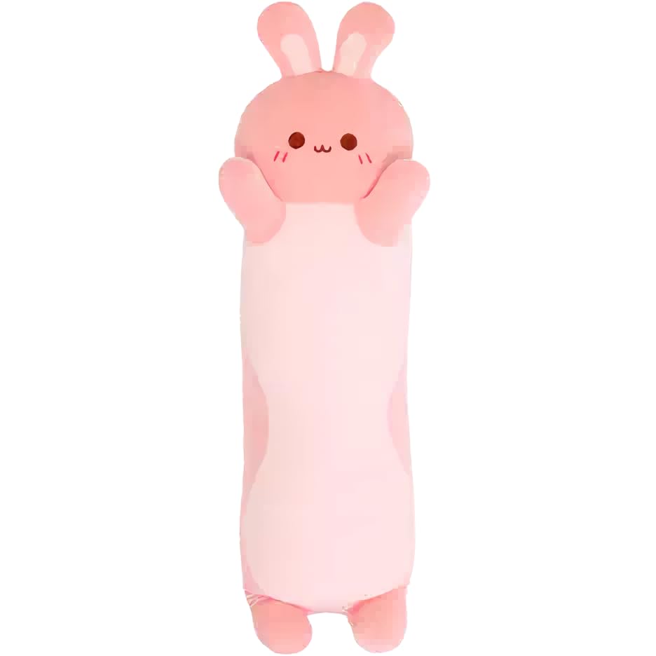 EASY SPEED Long Rabbit Cushion 70 cm, Animal Pillow, Soft and Soft, Gift for Girls Boys, Sleeping Hug, Pink