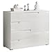 Produktbild Stella Trading Kommode in Hochglanz Weiß - Modernes Sideboard mit viel Stauraum für Ihren Wohnbereich - 100 x 80 x 40 cm (B/H/T)