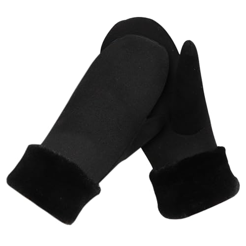 EUPSIIU Donna Guanti, Invernali Guanti, Muffole da Sci per Uomo e Donna, Termici Antivento Guanti, Touchscreen Muffole, Ciclismo Invernali Guanti, per Corsa, Sport Sulla Neve (Taglia Unica, Nero)
