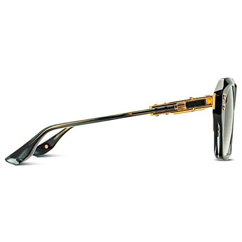Dita GRAND-APX DT DTS417 A-01 Ink Swirl/Yellow Gold Metal Square Sunglasses Grey Gradient Lens3