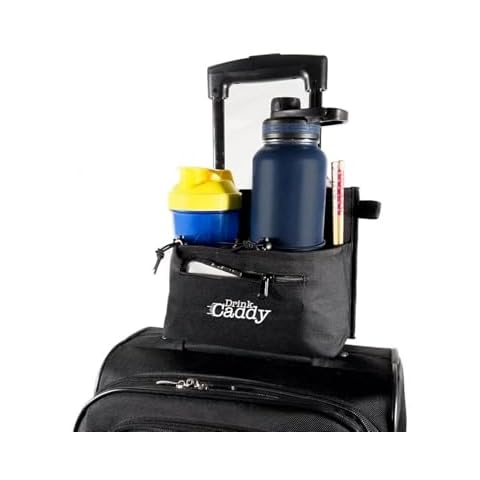 Luggage Cup Holder - Travel Drink Caddy Attachment for Suitcase, Coffee Mugs, Tumblers & More - Fits on Luggage Handles. Unique and Essential Accessory for Air Travel Cover