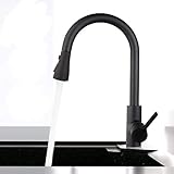 ▲ Schwarze Spültischarmatur - Schönes klassisches Design Einhebelarmatur für Ihr Waschbecken. Matte schwarze Oberfläche, elegant und charmant, geeignet für moderne Küche