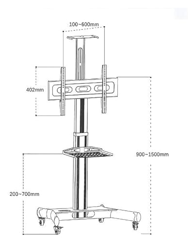 Carro móvil para TV con ruedas, soporte ajustable miniatura 7