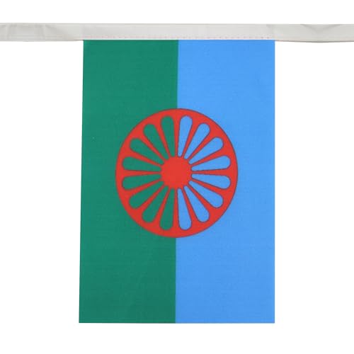 Image of AZ FLAG Gypsy 6 meters BUNTING Flag 20 flags 9'' x 6'' - Traveller STRING flags 15 x 21 cm