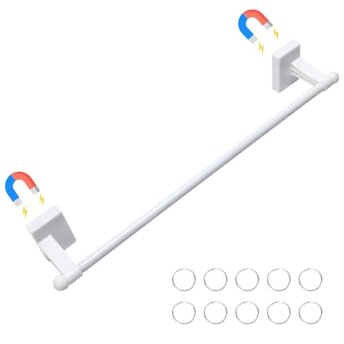 Magnetic Rod for Classroom Whiteboards Fridge and Magnetic Surfaces Adjustable Flip Calendar Holder for Calendar Charts Date Cards Includes 10 Pcs of Calendar Rings (white)
