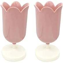 2Pcs Pink Plastic Tulip Pen Holder Cute Pens Cup for Desk Pen Brush Organizer Office Stationery Supplies Home Decor Desk Supplies Holders and Dispensers