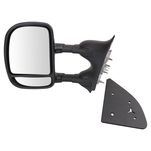 Trail Ridge Driver Side Towing Mirror 1 Piece Manual Folding Textured Compatible with 1999-2007 Ford F-250 Super Duty 1999-2007 F-350 Super Duty 1999-2003 F-450 Super Duty 1999-2003 F-550 Super Duty