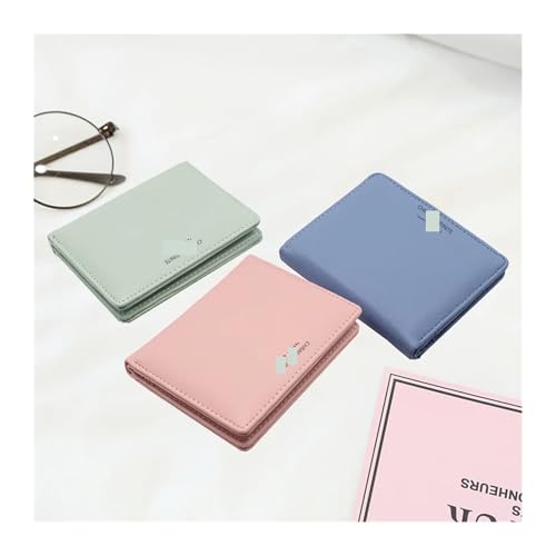wallet Women's Simple Letter Bifold Short Wallet, Thin Solid Color Versatile Credit Card Holder, Casual And Fashionable Clutch Portable(Y1620-Lightblue)2