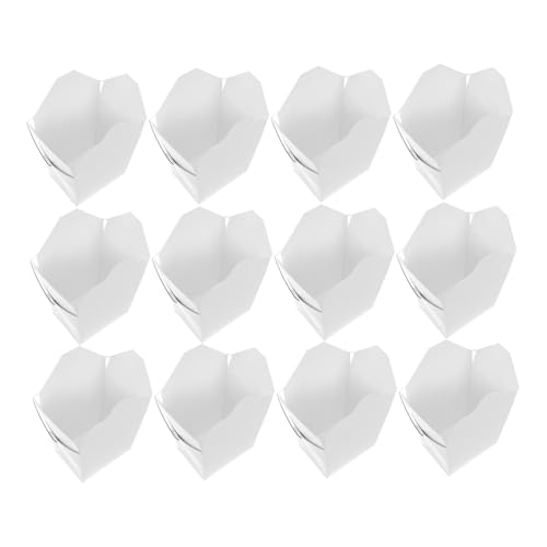 SOLUSTRE Wire Handle Takeout Boxes 50pcs Paper Chinese Food Containers Handle Restaurant Food Pails Take Out Containers for Travel Party