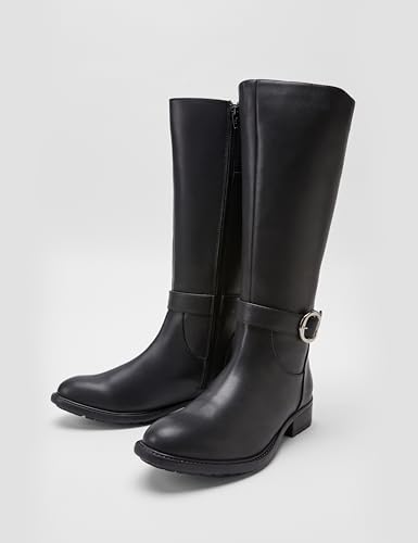 Image of ELLE Women Tan Brown Solid High-Top Block Heel Regular Boots