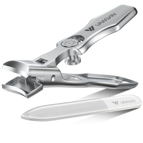 VANWIN Coupe Ongle pour Seniors Grande Ouverture Large, Coupe-Ongles Robuste Anti-Éclaboussures avec Verrou de Sécurité et Réservoir de Récupération pour Femmes