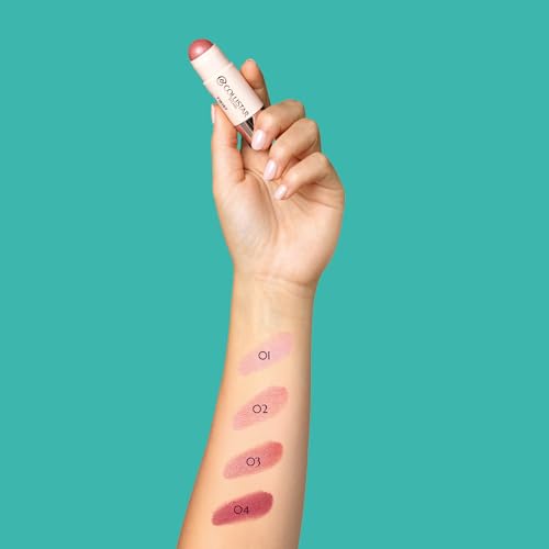 Twist Glowy Blush Stick do twarzy, oczu, ust, kremowy róż, 3 w 1 z kwasem hialuronowym, budujący kolor, nawilżający, błyszczące wykończenie, Eterea, 5 g