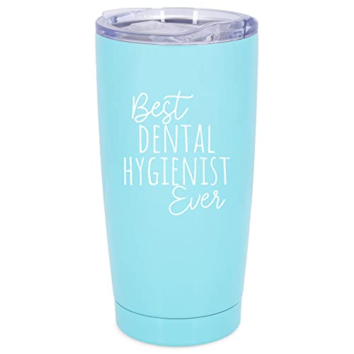 Elanze Designs Best Dental Hygienist Ever 20 Ounce Stainless Steel Travel Tumbler Mug Lid #TOP10