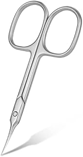 URAQT Nail Scissors, Professional Stainless Steel Curved Cuticle Scissors, Sharp Dead Skin Scissors Manicure Scissors, Pointed Beauty Scissors for Trimming Eyebrows, Nose Hair, Finger & Toe Nail Care