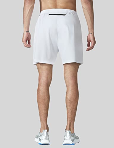 Image of EZRUN Men's 5 Inches Running Workout Shorts Quick Dry Lightweight Athletic Shorts with Liner Zipper Pockets